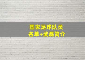 国家足球队员名单 武磊简介